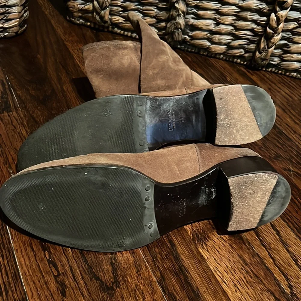 PRADA Size 40 (10) Narrow Fit Slouchy Brown Suede Boot Reeled - Picture 8 of 9